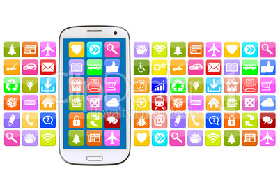 Smartphone oder Handy mit Application Apps App für Internet