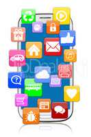 Smartphone mit Application Apps App Download für Internet Kommu