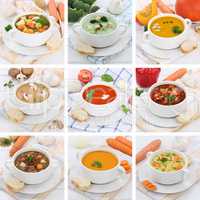Collage Suppe Suppen Tomatensuppe Gemüse Gemüsesuppe mit Bague