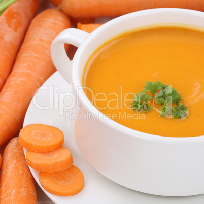 Karottensuppe Möhrensuppe Karotten Möhren Suppe Nahaufnahme ge