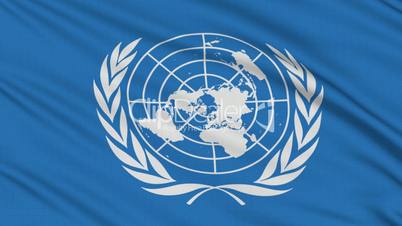 UN flag, with real structure of a fabric