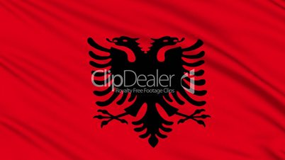 Albanian flag, with real structure of a fabric