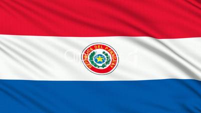Paraguay flag, with real structure of a fabric