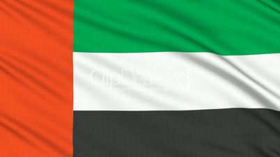 United Arab Emirates flag, with real structure of a fabric