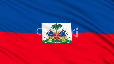 Haiti flag, with real structure of a fabric