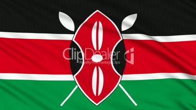 Kenya flag, with real structure of a fabric