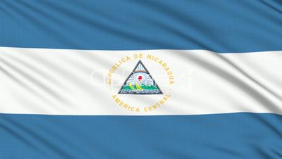 Nicaragua flag, with real structure of a fabric
