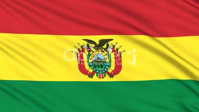 Bolivia flag, with real structure of a fabric