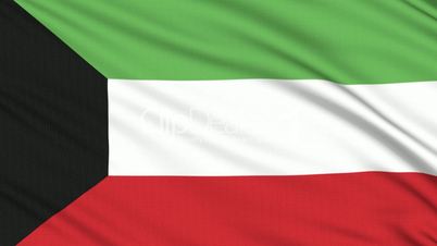 Kuwait flag, with real structure of a fabric