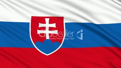 Slovakia flag, with real structure of a fabric