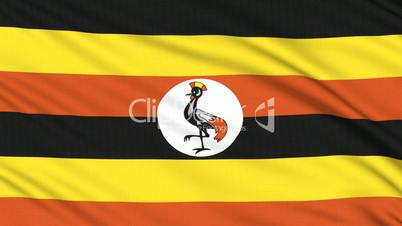 Uganda flag, with real structure of a fabric