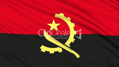 Angola flag, with real structure of a fabric