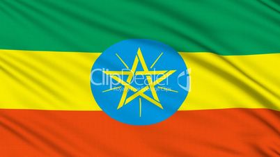 Ethiopian flag, with real structure of a fabric