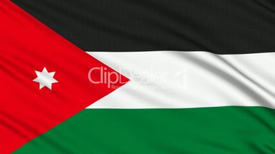 Jordanian flag, with real structure of a fabric