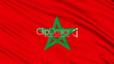 Morocco flag, with real structure of a fabric