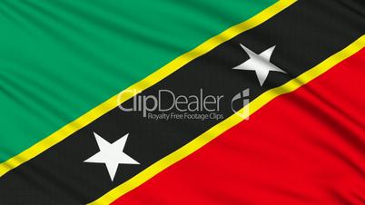Saint Kitts and Nevis flag , with real structure of a fabric