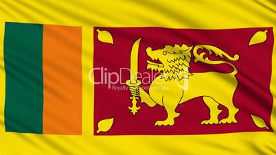 Sri Lanka Flag, with real structure of a fabric