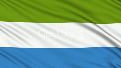 Sierra Leone Flag, with real structure of a fabric