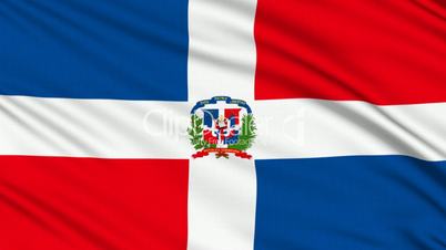 Dominican Republic Flag, with real structure of a fabric