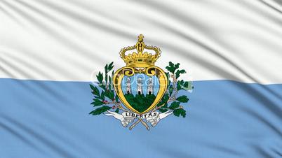 San Marino Flag, with real structure of a fabric