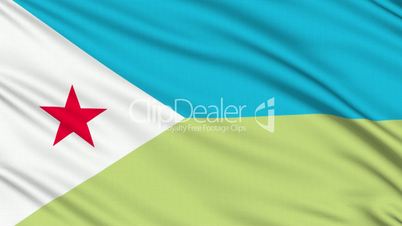 Djibouti Flag, with real structure of a fabric