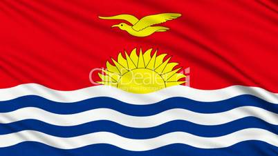 Kiribati Flag, with real structure of a fabric