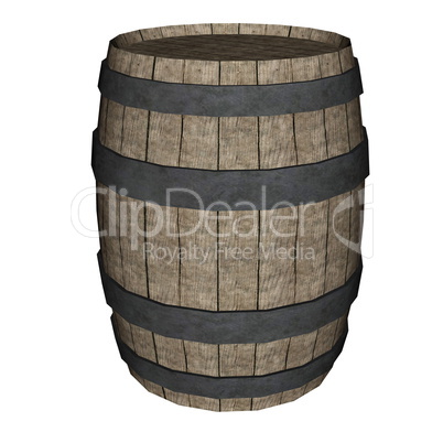 Wood barrel - 3D render