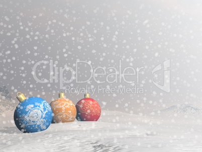 Colorful Christmas balls - 3D render