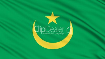 Mauritanian Flag, with real structure of a fabric