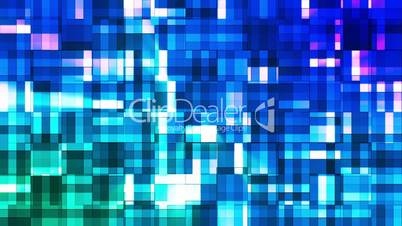 Broadcast Twinkling Squared Hi-Tech Blocks, Blue Green, Abstract, Loopable, HD