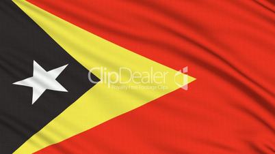 East Timor Flag, with real structure of a fabric
