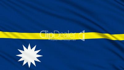 Nauru Flag, with real structure of a fabric