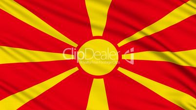 Macedonia Flag, with real structure of a fabric
