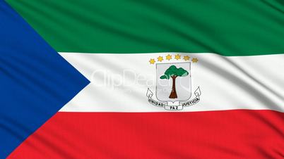 Equatorial Guinea Flag, with real structure of a fabric