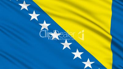 Bosnia and Herzegovina Flag, with real structure of a fabric