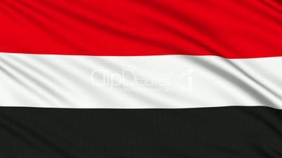 Yemen Flag, With Real Structure Of A Fabric