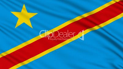 Congo Flag, with real structure of a fabric
