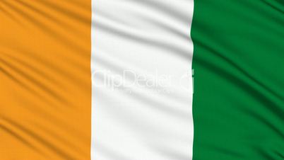 Ivory Coast flag, with real structure of a fabric