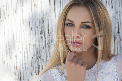 beautiful blonde woman on the beach