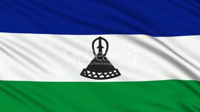 Lesotho Flag, with real structure of a fabric