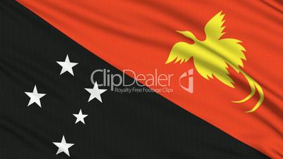 Papua New Guinea flag, with real structure of a fabric