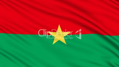 Burkina Faso flag, with real structure of a fabric