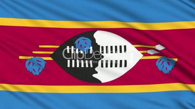 Swaziland Flag, with real structure of a fabric