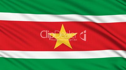 Suriname Flag, with real structure of a fabric