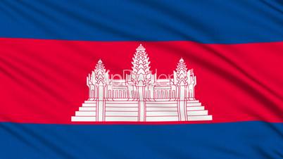 Cambodia Flag, with real structure of a fabric