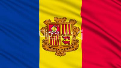 Andorra Flag, with real structure of a fabric