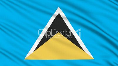 Saint Lucia Flag, with real structure of a fabric