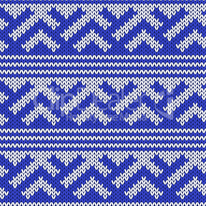 Knitted Seamless Pattern in Retro Style