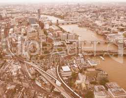 Retro looking Aerial view of London