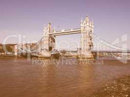 Retro looking Tower Bridge in London
